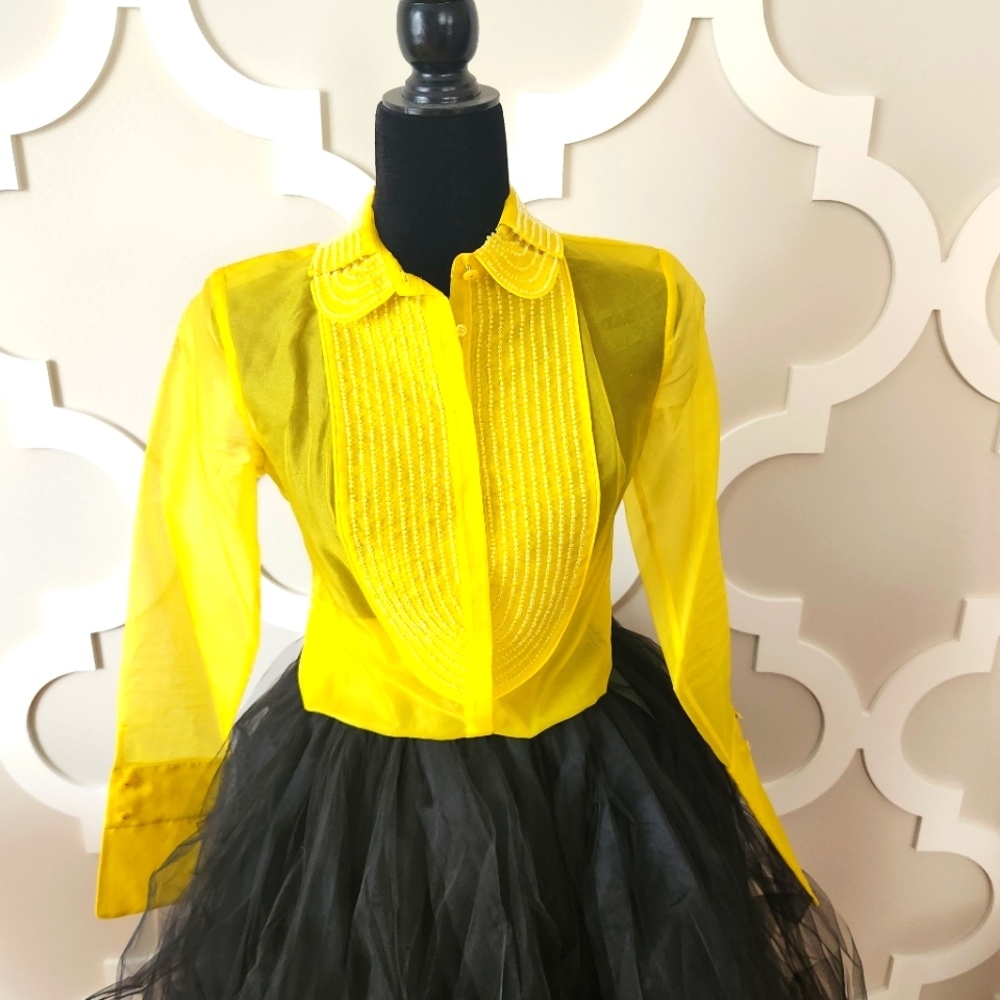 Small yellow beaded shirt